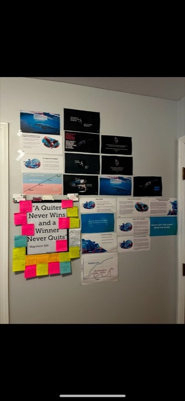 A wall of notes and lessons